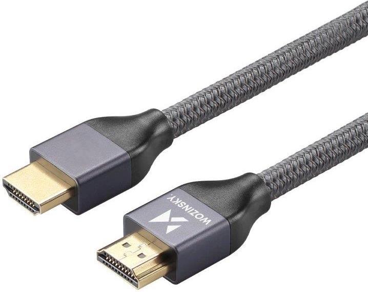 Actual product image Wozinsky cable HDMI 2.1 8K 60 Hz 48 Gbps / 4K 120 Hz / 2K 144 Hz 1 m Silver (WHDMI-10) (1 m, HDMI)