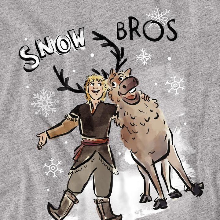 Actual product image Disney Frozen Unisex Adult Snow Bros Kristoff Sven T-Shirt (L)