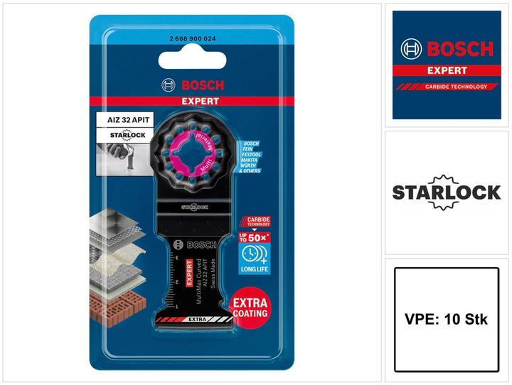 Image du produit Bosch Professional Zubehör Expert MultiMax AIZ 32 APIT Lame pour outils multifonctions, 32 mm, 10 pièces