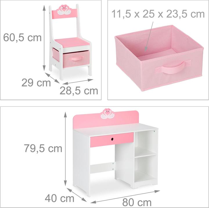 Immagine prodotto Relaxdays Scrivania per bambini (80 x 40 x 79,5 cm)
