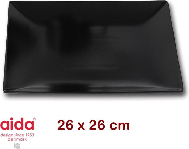 Produktbild Aida Steinzeug Teller schwarz quadratisch 26cm (1 x, 26 cm)