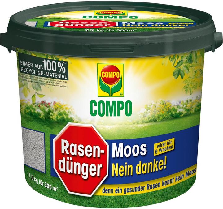 Compo Lawn Fertiliser Moss No-Thanks Moss Killer 7.5 kg (7.50 kg, 7 l)