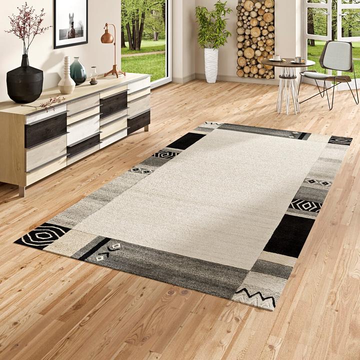Image du produit Theko Tapis naturel Indo Nepal Patana Border (70 x 140 cm)