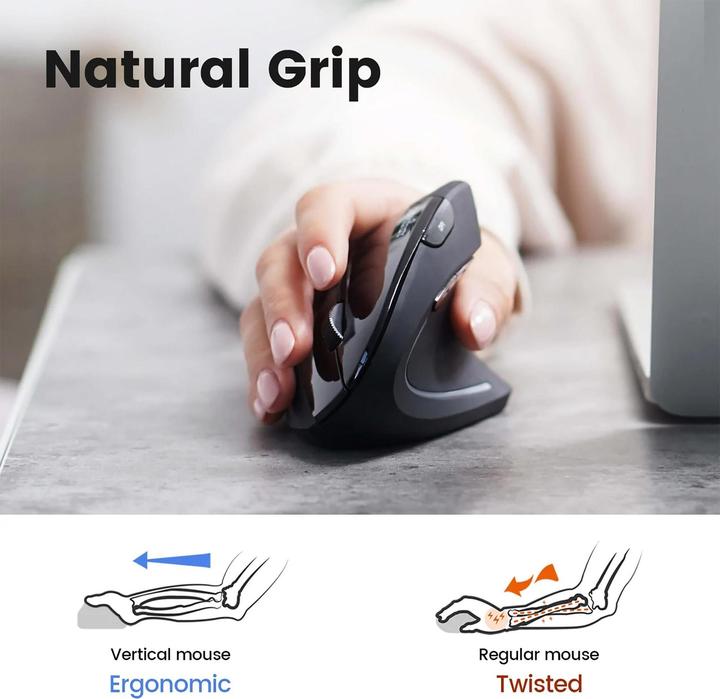 Image du produit Perixx PERIMICE-813, souris ergonomique multi-appareils, sans fil, noire (Sans fil)