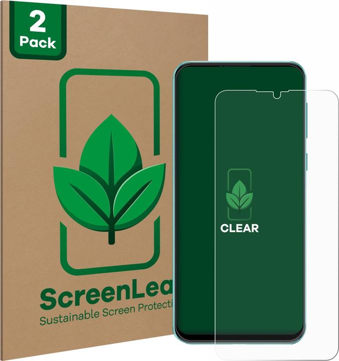Actual product image ScreenLeaf Protective film sustainable screen protector Display protection film Clear Transparent (2 Piece, Xiaomi Redmi Note 6 Pro)