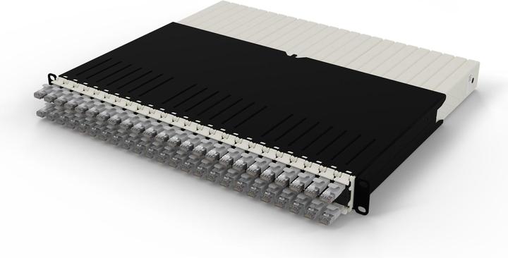 PATCHBOX uno / 8RU / Cat 6A, STP, 0,8 m, giallo (STP, CAT6a, 0.80 m)