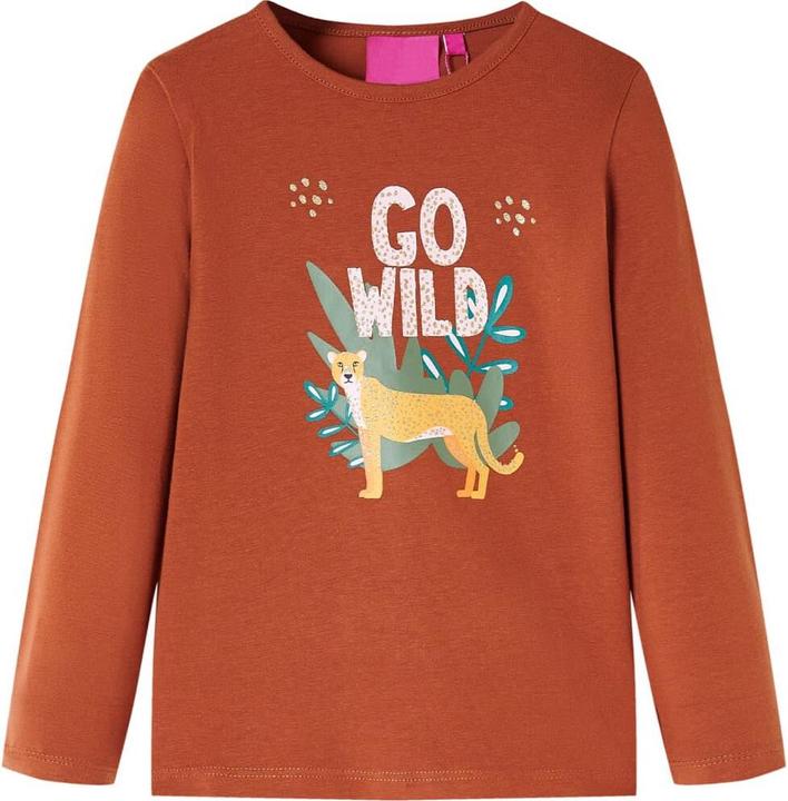 Actual product image VidaXL Children's long-sleeved shirt Cognac 92,Material: 95 % cotton. 5 (92)
