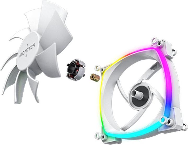 Actual product image Montech AX120 PWM ARGB fan - 120mm, white (120 mm, 1 x)