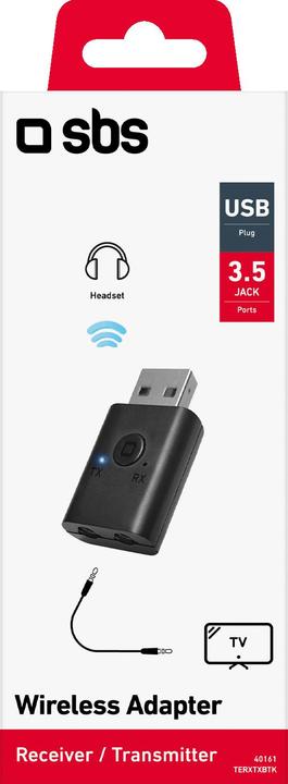 Actual product image SBS Wireless Receiver Transmitter jack 3,5mm black (10 m)