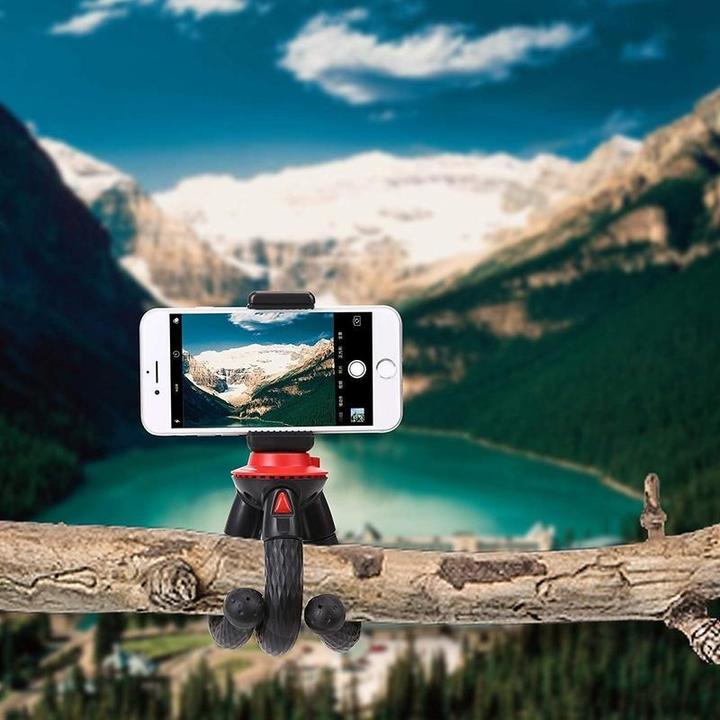 Actual product image Fotopro UFO Mini black/red tripod with phone & GoPro mount