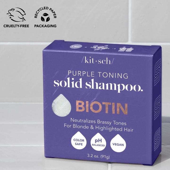 Produktbild Kitsch Purple Toning Biotin (Festes Shampoo)