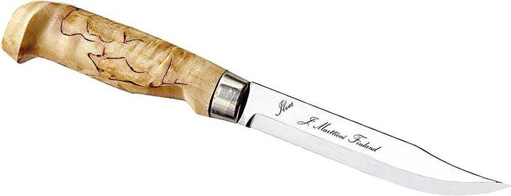 Produktbild Marttiini Lynx 139 Jagdmesser, rostfreier Stahl, poliert, klarlackierte Maserbirke, Naturleder-Köch (12.70 cm)