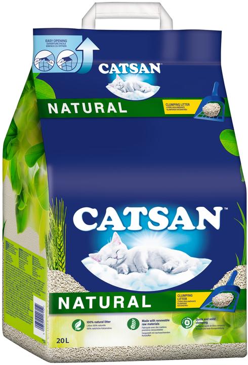 Catsan NATURAL Litière agglomérante pour chats 20l (Agglomérant)