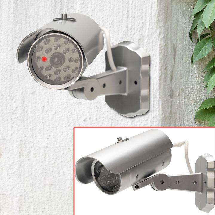 Image du produit Casativo Caméra de surveillance factice avec détecteur de mouvement et lumière rouge clignotante