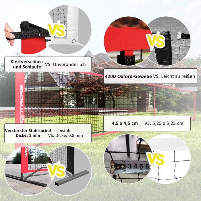 Image du produit Swisshandel24 Pickleball-Netz tragbares Set 6,7 m Pickleball-System mit Ballsammler, Bälle