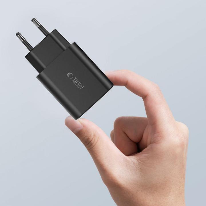 Actual product image Tech-Protect NC30W network charger 2x USB-C PD 30W / USB-A QC 3.0 - white (30 W)