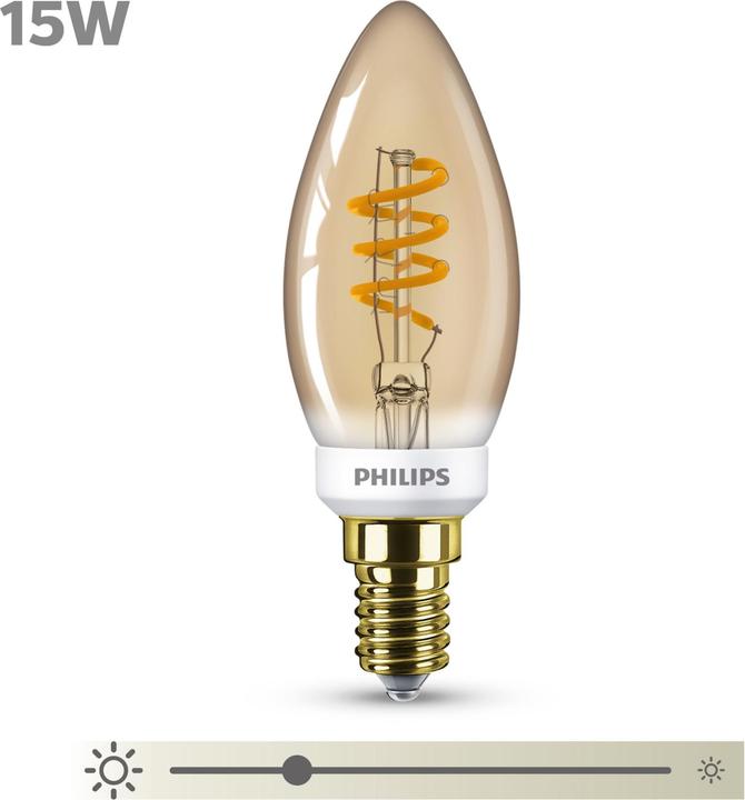 Actual product image Philips LED lamp B35 3.5W (15W) WW D (E14, 3.50 W, 136 lm, 1 x, A)