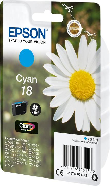 Image du produit Epson Claria Home Ink Cyan 18 (C)