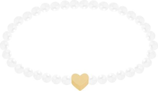 HCA Armband New Wonderful Moments - Herz vergoldet (17 cm, Edelstahl, Perlmutt Perle)
