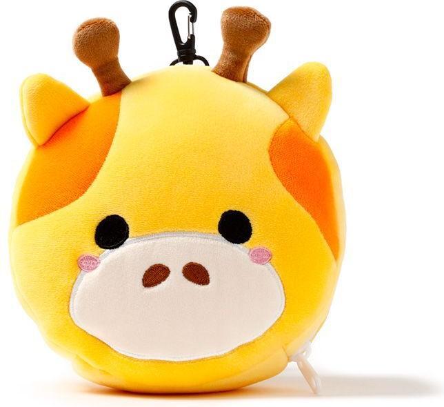 Immagine prodotto Puckator Relaxeazzz Cuscino da viaggio rotondo e maschera per gli occhi in peluche Giraffa (Cuscino per testa e collo)