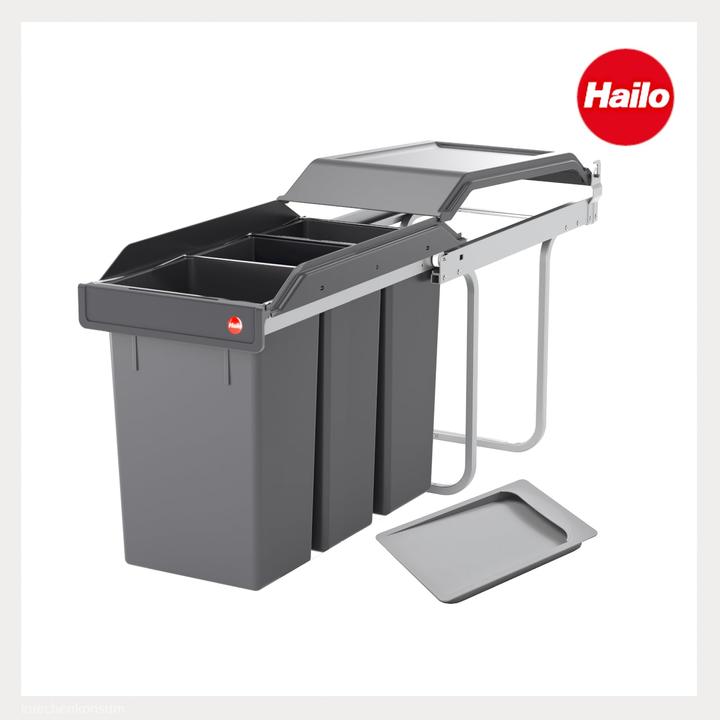 Actual product image Hailo Einbau-Mülleimer mit Mülltrennsystem (3x10 L) (30 l)