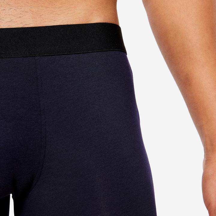 Immagine prodotto Domyos Boxer da uomo in cotone confezione da 3 pezzi - nero/grigio/blu (XXL, confezione da 3)