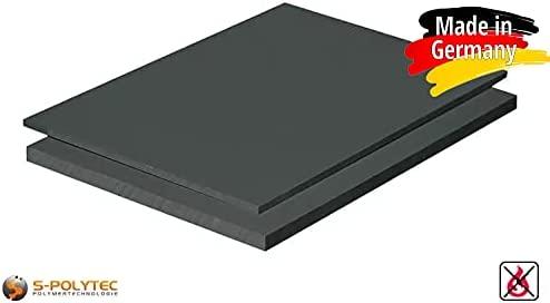 Produktbild S Polytec Hart PVC Zuschnitt, 15mm Dunkelgrau 100 x 49cm