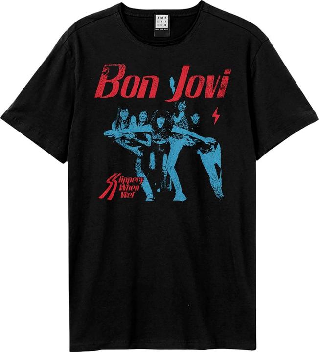 Actual product image Amplified Unisex Adult Slippery When Wet Bon Jovi T-Shirt (S)