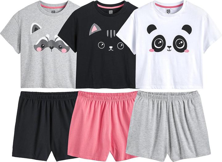 La Redoute Collections 3er-Pack Kurzpyjamas mit Tiermotiven (152)