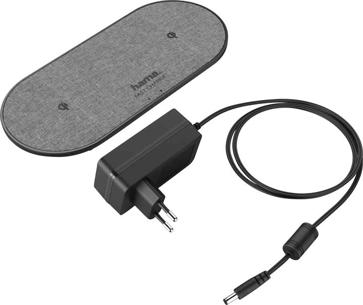 Productafbeelding Hama QI-FC10 DUO inductieve oplaadmat + AC stroomadapter (10 W)