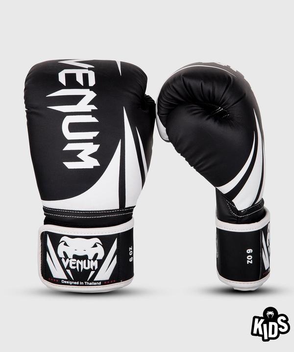 Actual product image Venum Challenger 2.0 Kids Boxing Gloves - Black/White (4 OZ, One size)
