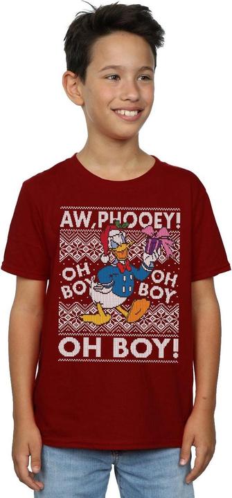 Actual product image Disney Boys Donald Duck Christmas Fair Isle T-Shirt (152, 158)