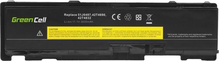 Image du produit GreenCell Batterie d'ordinateur portable pour Lenovo ThinkPad T400s T410s T410si - 11.1V - 3600mAh (3 cellules, 3600 mAh)