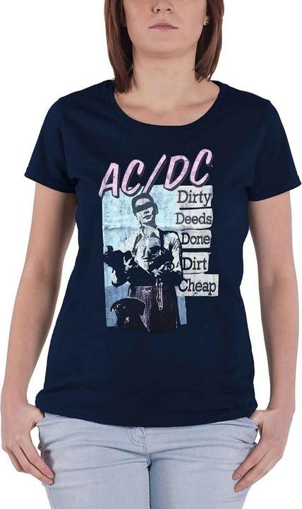 Immagine prodotto AC/DC Maglietta vintage da donna/ragazzo Dirty Deeds Dirt Cheap (Azioni sporche fatte a buon mercato) (M)