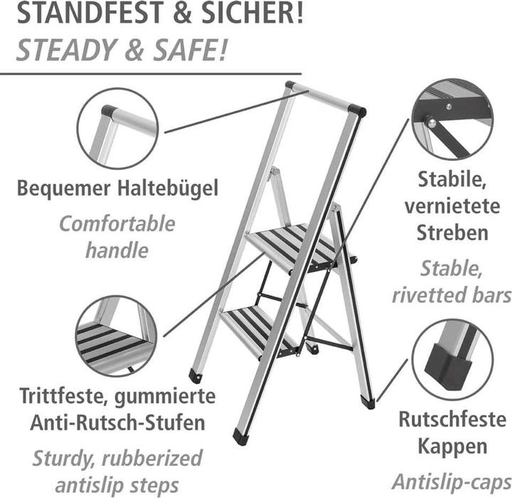 Produktbild Wenko Haushaltsleiter (Trittleiter, 44 cm)