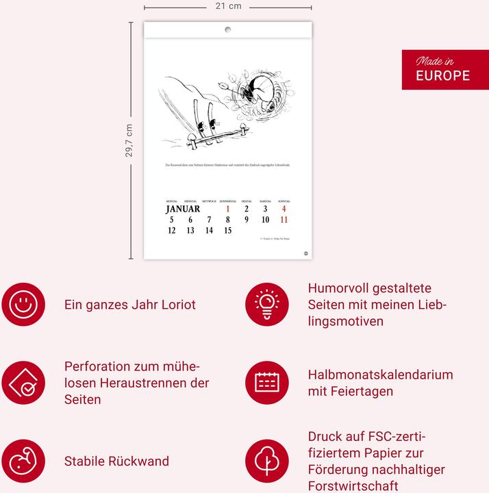 Actual product image Loriot Heile Welt Halbmonatskalender 2026 (German)