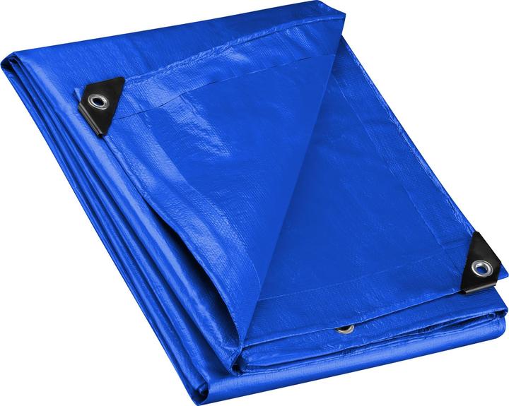 Actual product image Wiltec Cover tarpaulin weatherproof blue 7x6m PE tarpaulin with eyelets 240g/m² Garden tarpaulin (7 x 6 m)