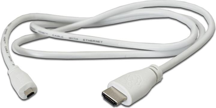 Actual product image Raspberry Pi Official cable Micro-HDMI to HDMI White, 1m