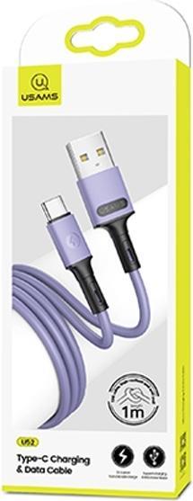 Image du produit Usams Câble U52 USB-C 2A Fast Charge 1m purpurowy/purple SJ436USB04 (US-SJ436) (1 m, USB 3.2 Gen 1)