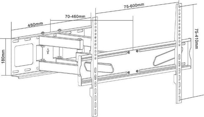 Actual product image Maclean MC-723 - VESA monitor/TV holder, 37-70", black, 45 kg (Wall, 70", 45 kg)