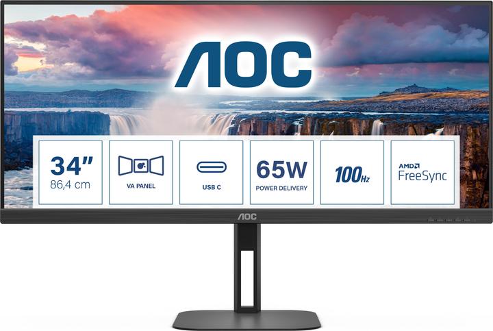 Produktbild AOC U34V5C/BK (3440 x 1440 Pixel, 34")