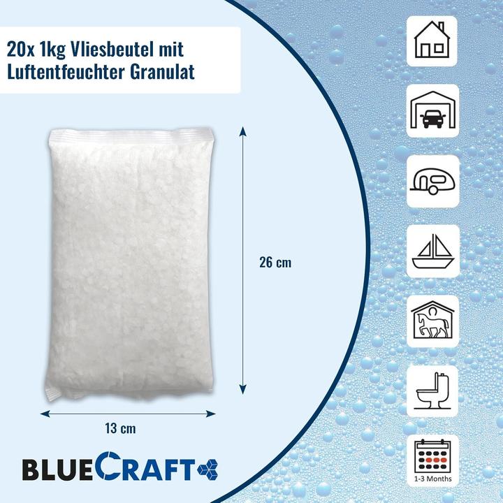 Image du produit BlueCraft 20x 1kg Recharge de déshumidificateur d'air en granulés (20 x)
