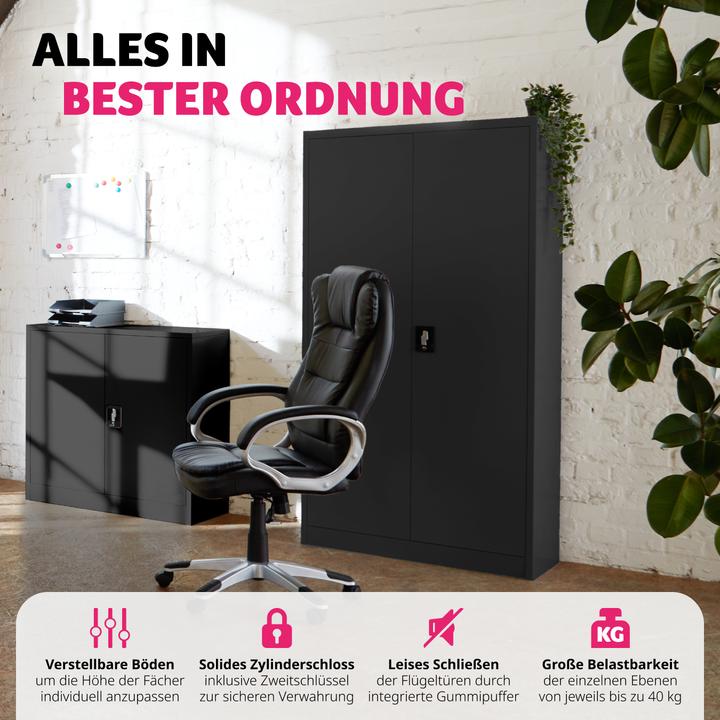 Immagine prodotto tectake Armadietto con 4 ripiani (90 x 40 x 140 cm)