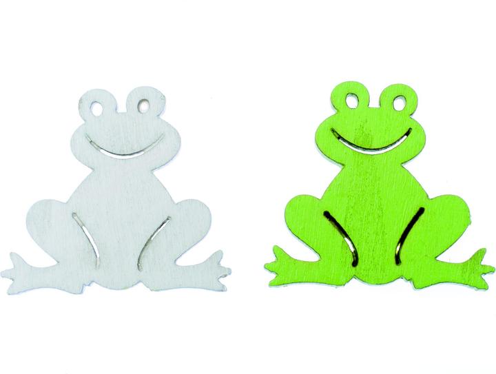 Produktbild Glorex Frosch Streuteil 3,8x3,4cm 8St, weiss/grün, Linde