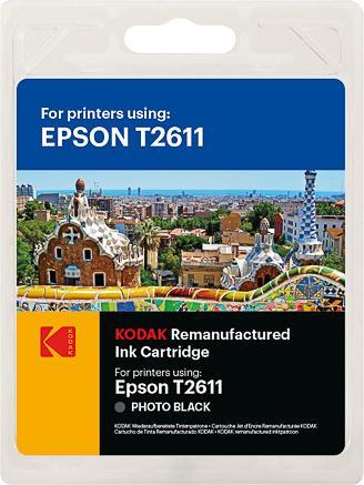 Produktbild Kodak SUPPLIES 185E026110 EPSON XP Fototinte photo blk rebuilt T2611 220Seiten 7ml (BK)