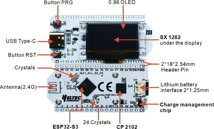 Image du produit Heltec Automation ESP32 WiFi Kit 32 V3 mit OLED Display