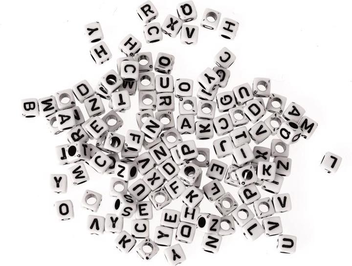 Glorex Würfel mit Loch- Alphabet (Kunststoff)