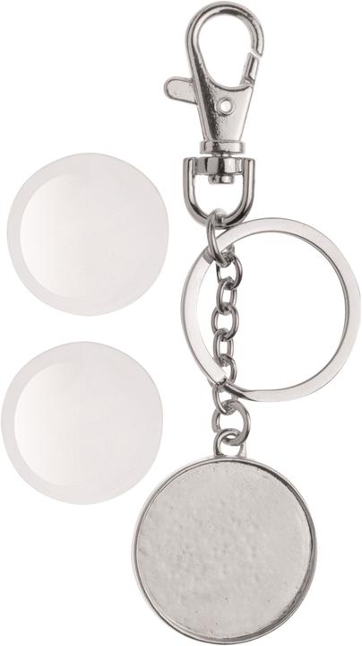 Produktbild Glorex Schlüsselanhänger doppelseitig rund silberfarben Ø32mm