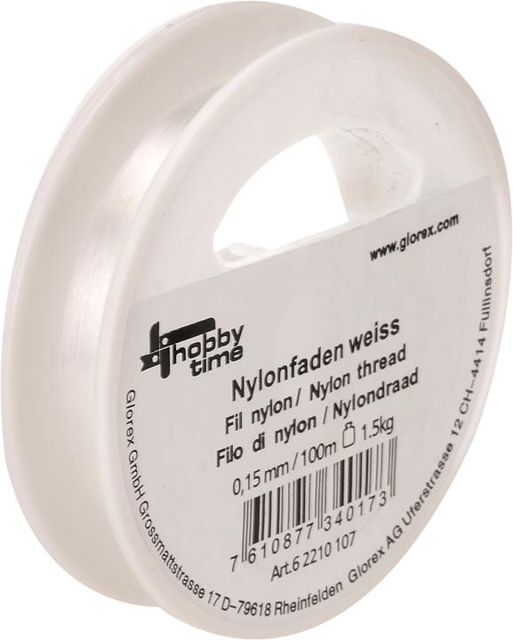 Actual product image Glorex Nylon thread white 0,15mm 100m