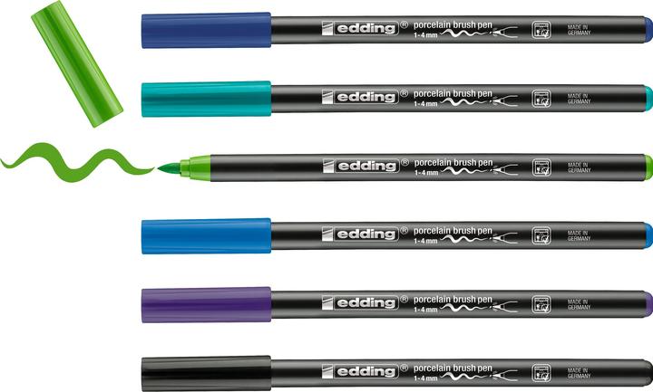 Produktbild Edding Porzellan-Stifte kühlen Farben Satz von 6. (Mehrfarbig, 4 mm, 6 x)